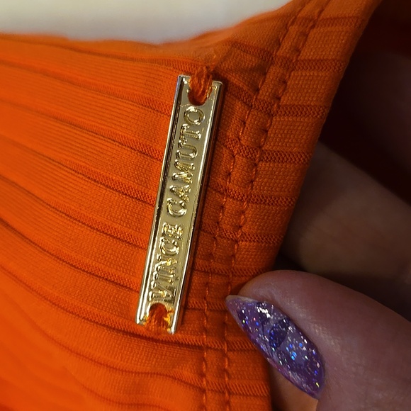 🆕 Vince Camuto Orange 🍊 One-Piece Halter Neck Swimsuit - Picture 4 of 7